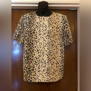 Kathy Ike Animal Print Blouse - no size but fits like a medium - 20”w x 24”L